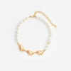 Gold Shell And Pearl Necklace Gold Shell And Pearl Necklace