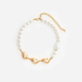 Gold Shell And Pearl Necklace
