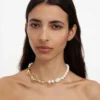 Gold Shell And Pearl Necklace Gold Shell And Pearl Necklace