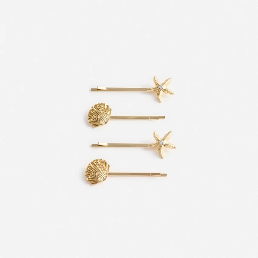 Gold Shell Hair Slides Gold Shell Hair Slides