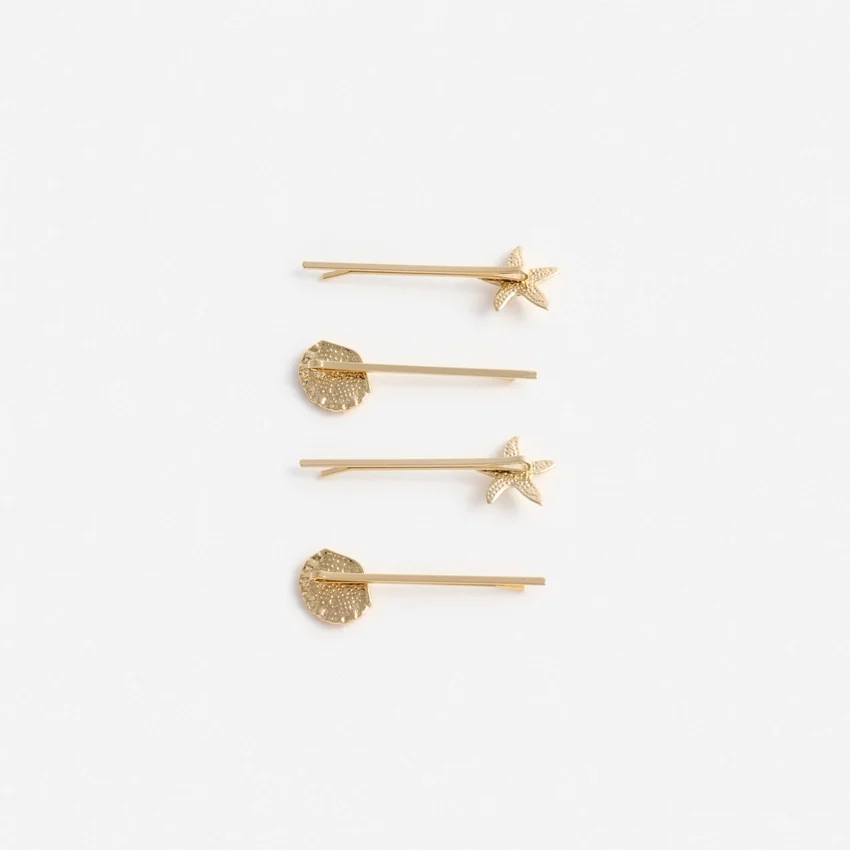Gold Shell Hair Slides Gold Shell Hair Slides