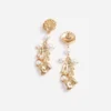 Gold Shell Pearl Coral Earrings Gold Shell Pearl Coral Earrings