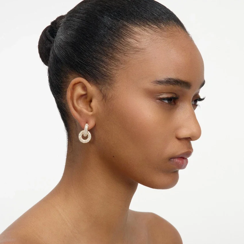 Gold Small Crystal Hoop Earring Gold Small Crystal Hoop Earring