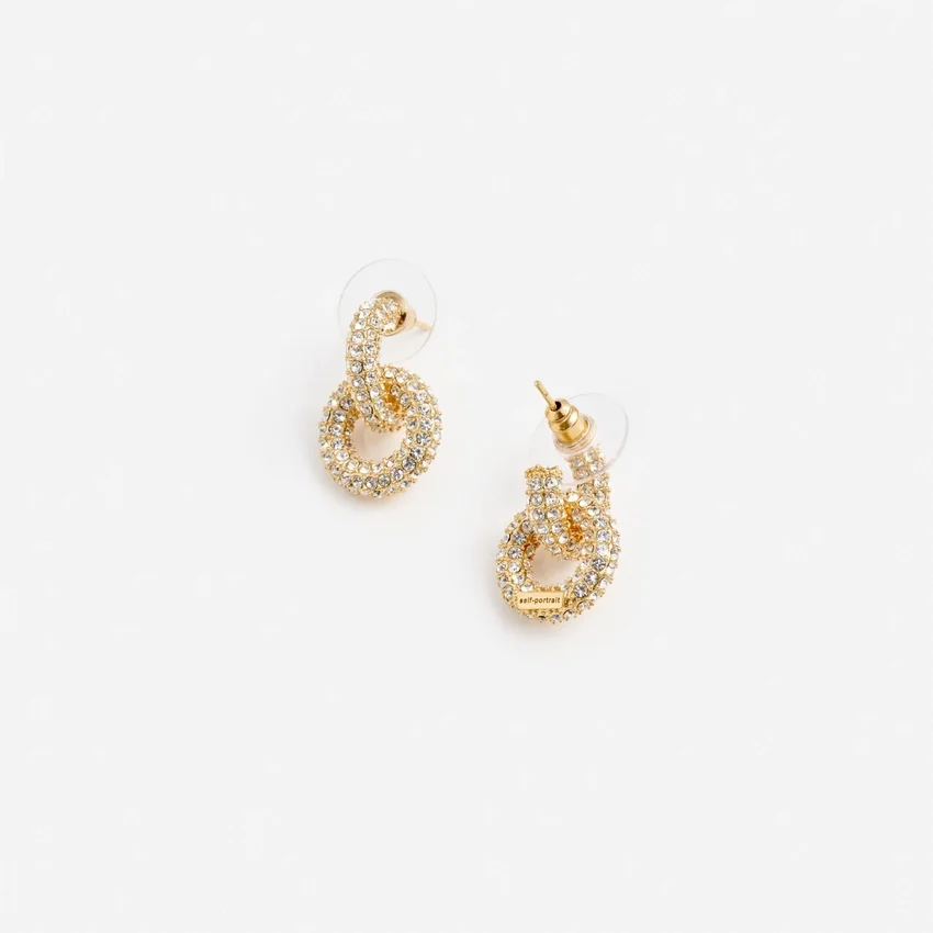 Gold Small Crystal Hoop Earring Gold Small Crystal Hoop Earring