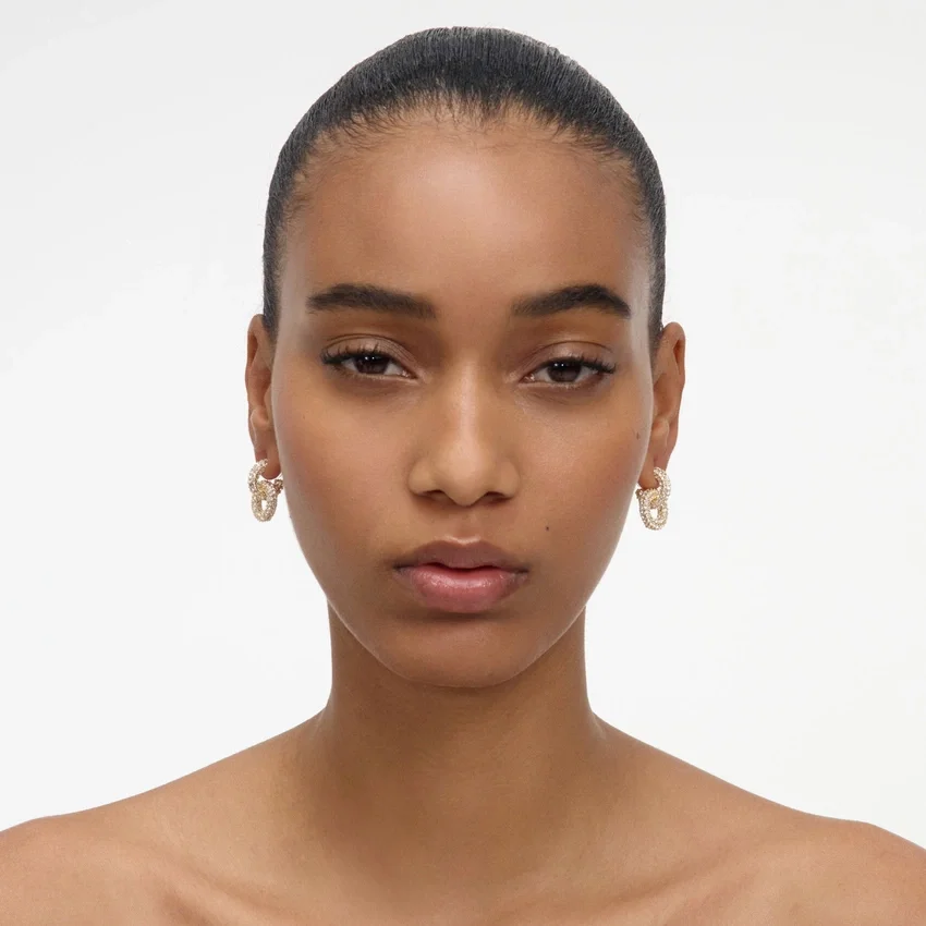 Gold Small Crystal Hoop Earring Gold Small Crystal Hoop Earring