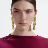Gold Tiered Bell Earrings