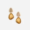 Gold Tiger Eye Tiered Earrings