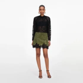 Green Crystal Chainmail Mini Skirt