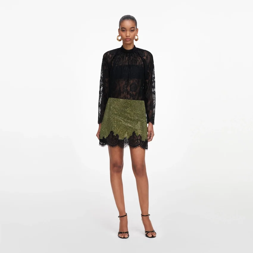 Green Crystal Chainmail Mini Skirt Green Crystal Chainmail Mini Skirt
