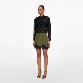 Green Crystal Chainmail Mini Skirt