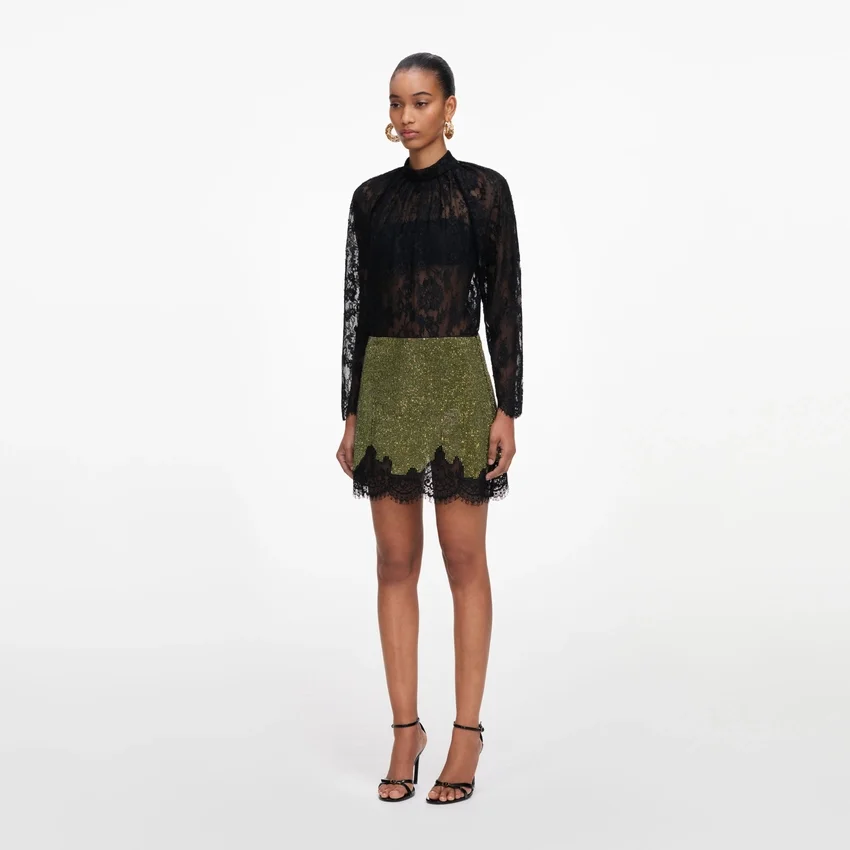 Green Crystal Chainmail Mini Skirt Green Crystal Chainmail Mini Skirt