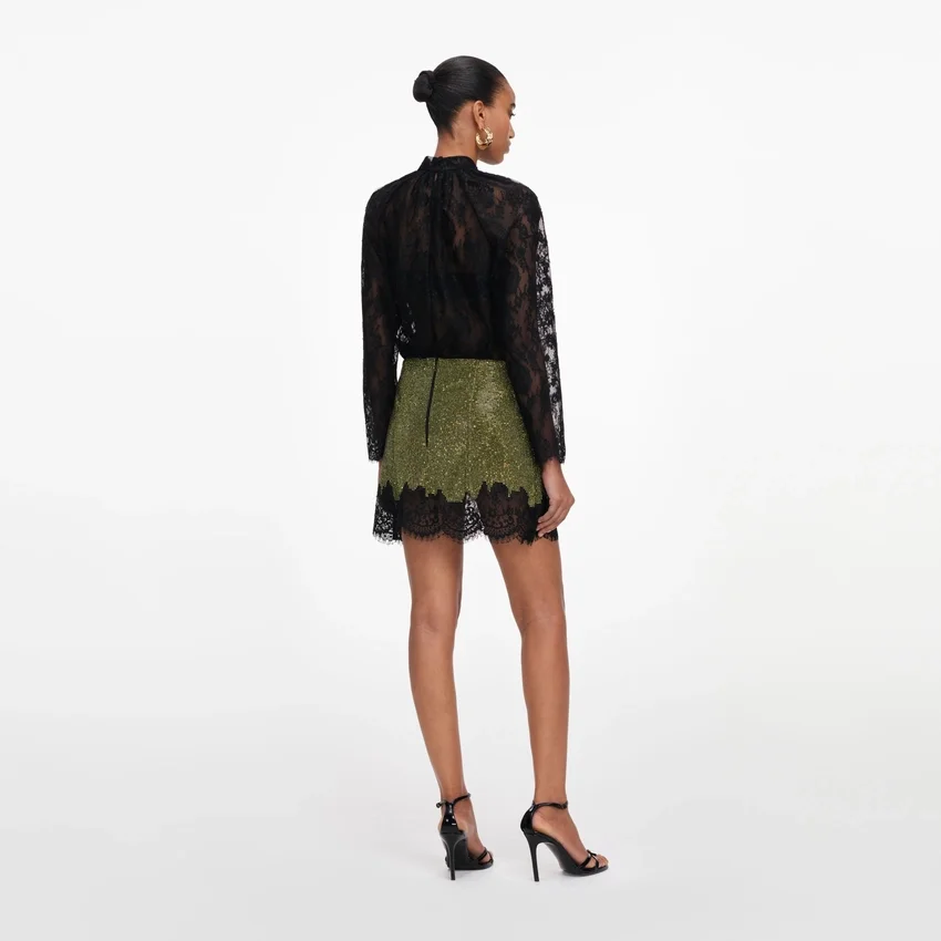 Green Crystal Chainmail Mini Skirt Green Crystal Chainmail Mini Skirt