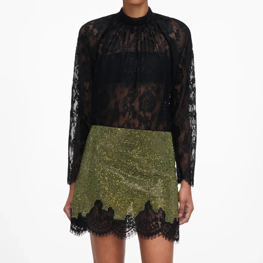 Green Crystal Chainmail Mini Skirt Green Crystal Chainmail Mini Skirt
