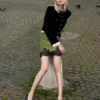 Green Crystal Chainmail Mini Skirt Green Crystal Chainmail Mini Skirt