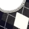 Grey Argyle Crystal Trim Jumper Grey Argyle Crystal Trim Jumper