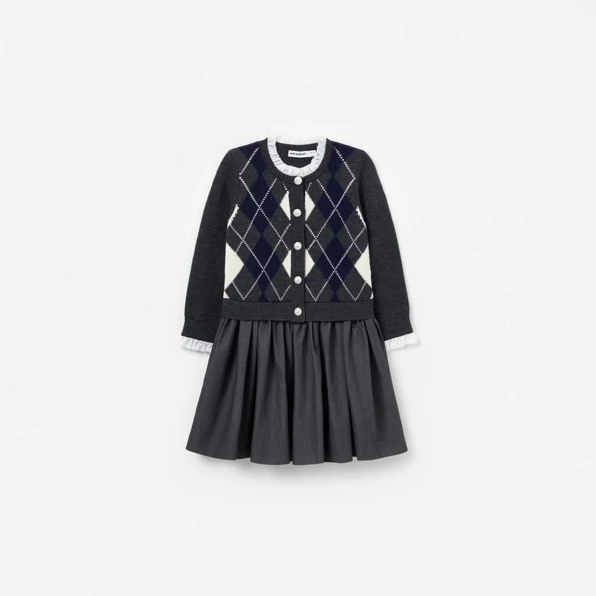 Grey Argyle Knit Dress Grey Argyle Knit Dress