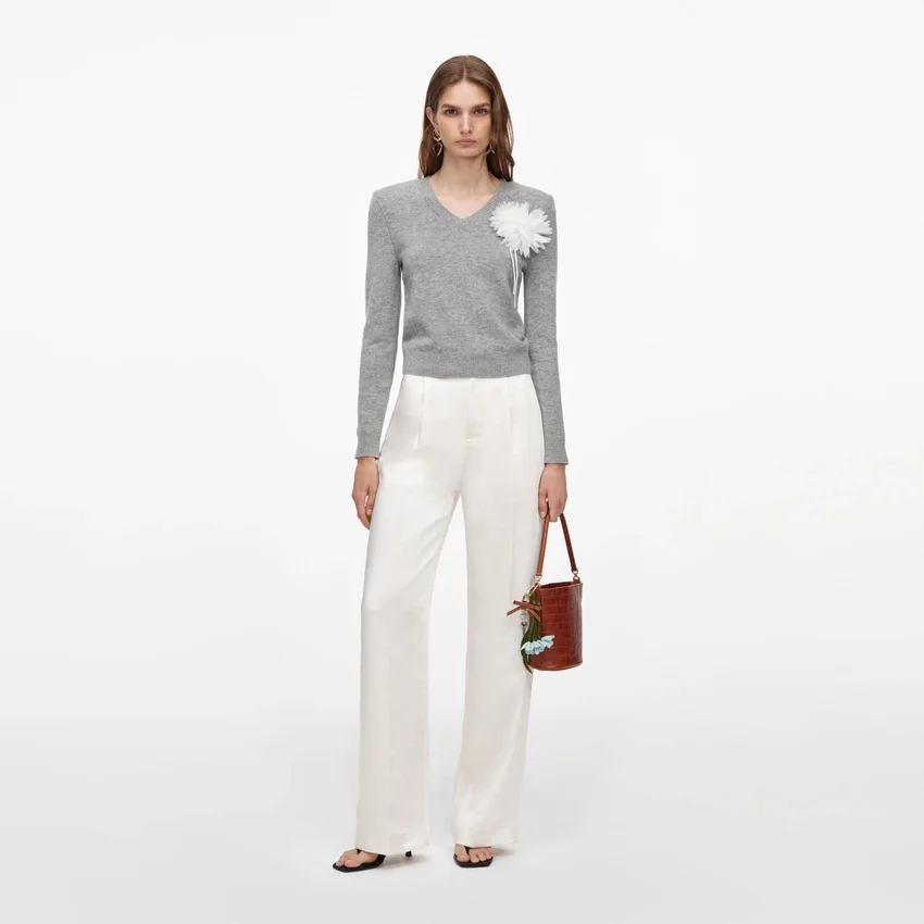 Grey Flower Wool Jumper Grey Flower Wool Jumper