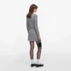 Grey Fluffy Knit Mini Skirt