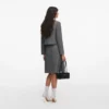 Grey Herringbone Crystal Trim Jacket