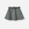 Grey Herringbone Flared Mini Skirt Grey Herringbone Flared Mini Skirt