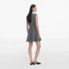 Grey Herringbone Lace Bib Mini Dress Grey Herringbone Lace Bib Mini Dress