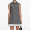 Grey Herringbone Mini Dress Grey Herringbone Mini Dress
