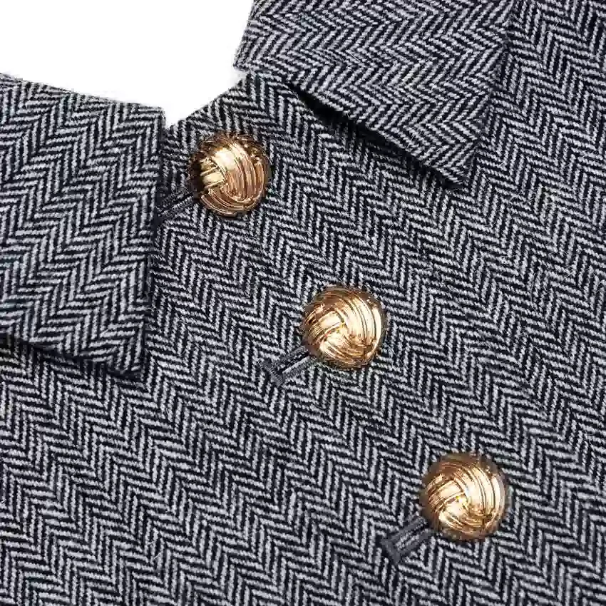 Grey Herringbone Mini Dress Grey Herringbone Mini Dress