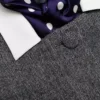 Grey Herringbone Scarf Detail Jacket Grey Herringbone Scarf Detail Jacket
