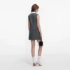 Grey Herringbone Scarf Detail Mini Dress Grey Herringbone Scarf Detail Mini Dress