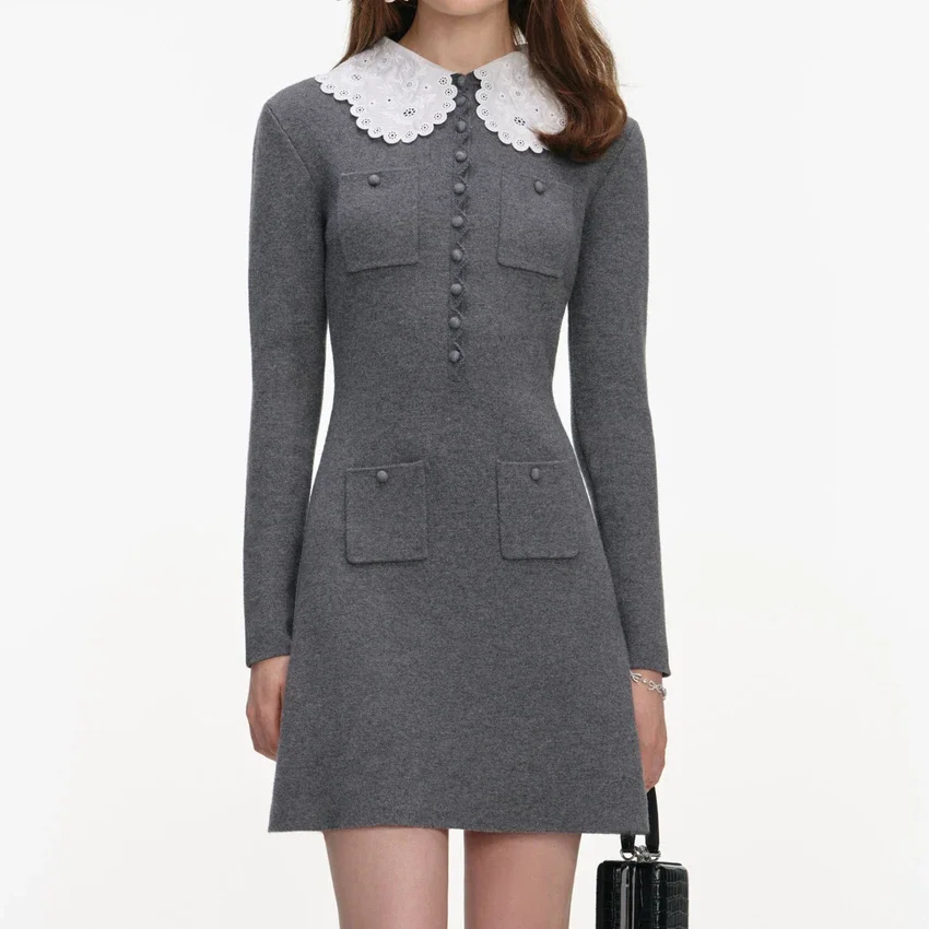 Grey Knit Mini Dress Grey Knit Mini Dress