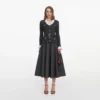 Grey Knit Twill Midi Dress Grey Knit Twill Midi Dress