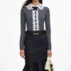 Grey Lace Collar Knit Cardigan Grey Lace Collar Knit Cardigan