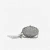 Grey Oval Crystal Chain Clutch Bag Grey Oval Crystal Chain Clutch Bag