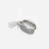 Grey Oval Crystal Chain Clutch Bag Grey Oval Crystal Chain Clutch Bag