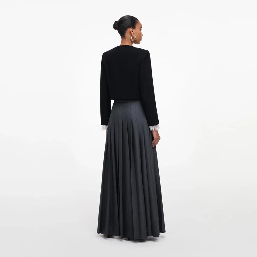 Grey Pleated Maxi Skirt Grey Pleated Maxi Skirt