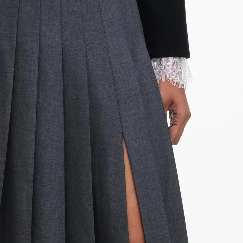 Grey Pleated Maxi Skirt Grey Pleated Maxi Skirt