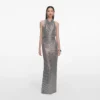 Grey Rhinestone Drape Maxi Dress Grey Rhinestone Drape Maxi Dress