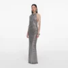 Grey Rhinestone Drape Maxi Dress Grey Rhinestone Drape Maxi Dress