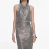 Grey Rhinestone Drape Maxi Dress Grey Rhinestone Drape Maxi Dress