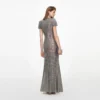 Grey Rhinestone Mesh Wrap Maxi Dress Grey Rhinestone Mesh Wrap Maxi Dress