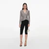 Grey Rhinestone Mesh Wrap Top Grey Rhinestone Mesh Wrap Top