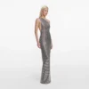 Grey Rhinestone One Shoulder Maxi Dress Grey Rhinestone One Shoulder Maxi Dress