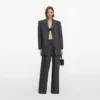 Grey Rhinestone Pinstripe Trousers Grey Rhinestone Pinstripe Trousers