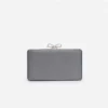 Grey Satin Crystal Clutch Bag Grey Satin Crystal Clutch Bag