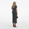 Grey Tailored Flower Detail Midi Dress Grey Tailored Flower Detail Midi Dress