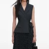Grey Tailored Polka Dot Midi Dress Grey Tailored Polka Dot Midi Dress