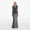 Grey Tailored Satin Maxi Dress Grey Tailored Satin Maxi Dress