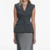 Grey Tailored Satin Maxi Dress Grey Tailored Satin Maxi Dress