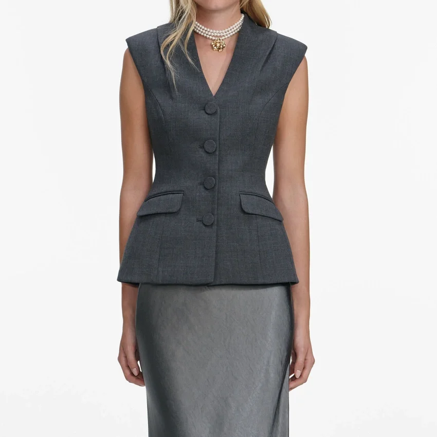 Grey Tailored Satin Maxi Dress Grey Tailored Satin Maxi Dress