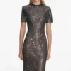 Gunmetal Rhinestone Mesh Maxi Dress Gunmetal Rhinestone Mesh Maxi Dress